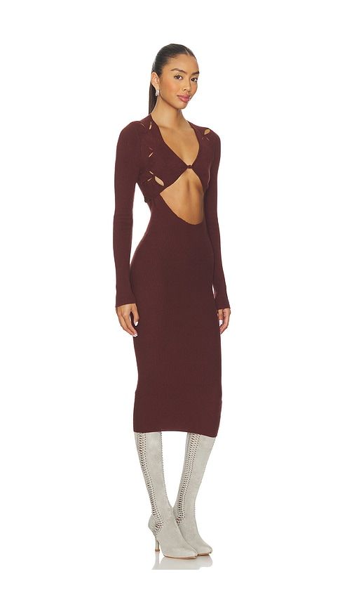 Argyle Open Dress in Brown. - size L (also in M, S, XL) - ISA BOULDER - Modalova