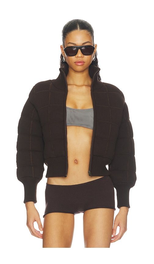 Ripped Quilt Bomber in Chocolate. - size L (also in M, S, XS) - ISA BOULDER - Modalova