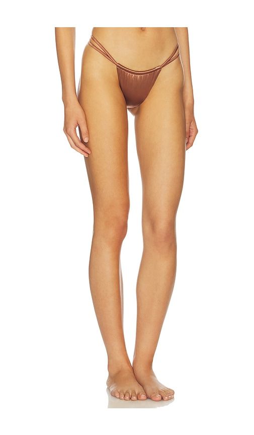 Leaves Bikini Bottom in Metallic Bronze. - size L (also in M, S, XS) - ISA BOULDER - Modalova