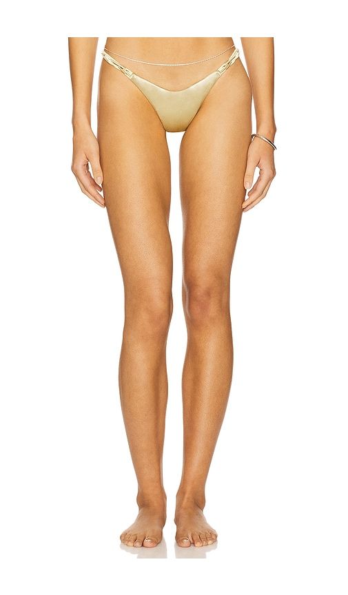 Dash Bikini Bottom in Metallic Gold. - size L (also in M, S, XL, XS) - ISA BOULDER - Modalova