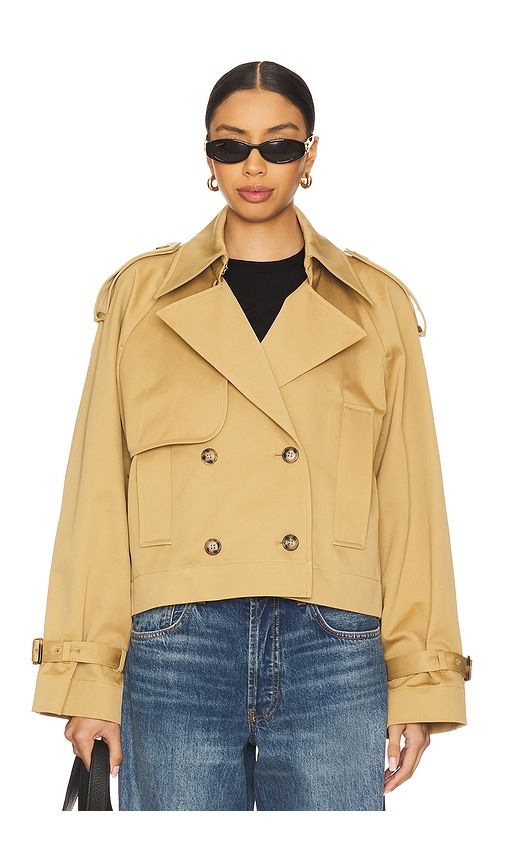Jessica Cropped Trench Coat in Tan. - size 34/0 (also in 38/4) - Ivy Oak - Modalova