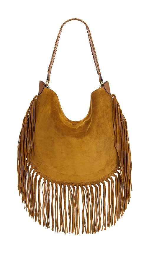 Oskan Hobo Soft Zip With Fringe in Brown - Isabel Marant - Modalova