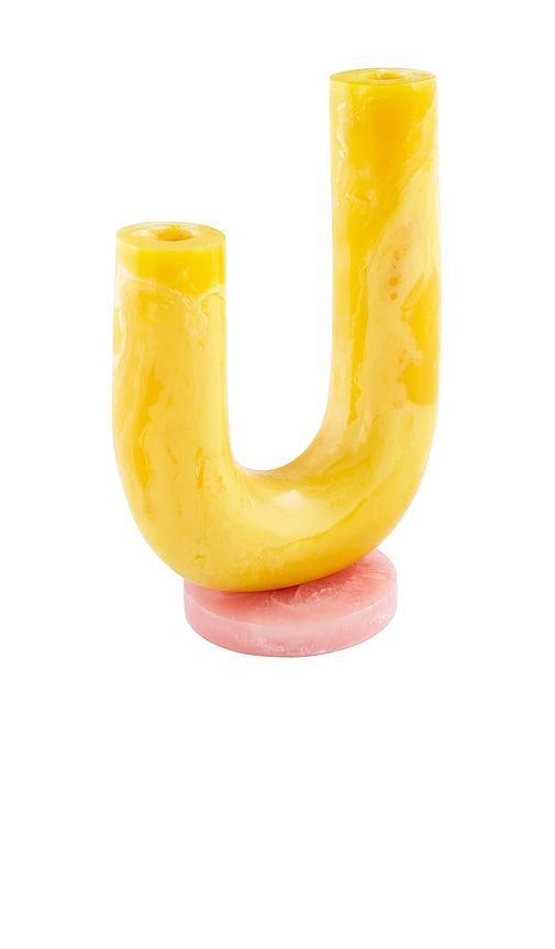 Mustique Double Tube Vase in Yellow - Jonathan Adler - Modalova