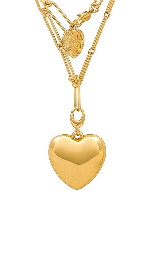 X Revolve Puffy Heart Chain Necklace in Metallic - Jenny Bird - Modalova