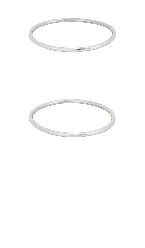 Dane Bangle Set Of 2 in Metallic Silver - Jenny Bird - Modalova