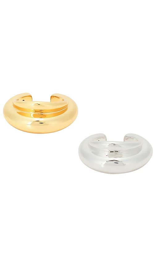 Leona Ear Cuff Set in Metallic Silver,Metallic Gold - Jenny Bird - Modalova