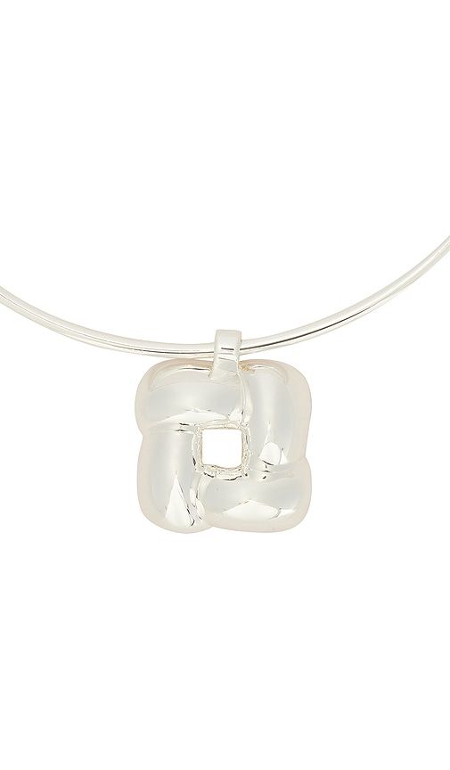 Woven Square Collar Necklace in Metallic Silver - Jenny Bird - Modalova