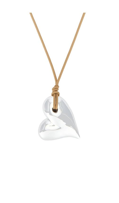Mega Art Heart On A String Necklace in Metallic - Jenny Bird - Modalova