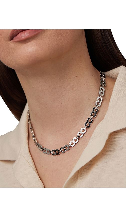 Rome Chain Necklace in Metallic Silver - Jenny Bird - Modalova