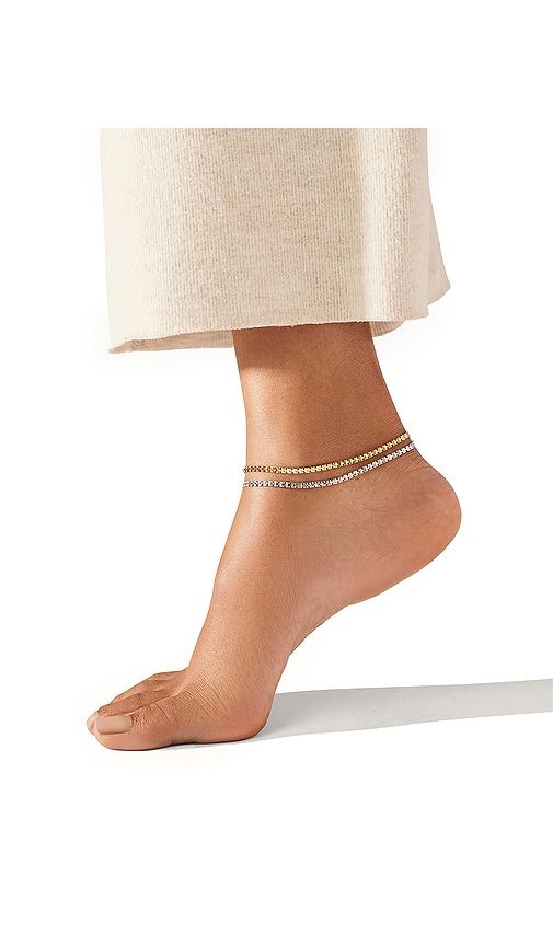 Double Amalfi Anklet in Metallic Gold,Metallic Silver. - size L (also in M) - Jenny Bird - Modalova