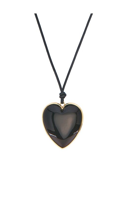 Heart Pendant Long Necklace in Black - Jennifer Fisher - Modalova