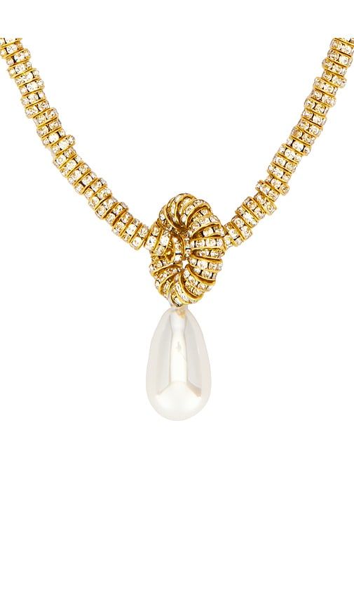 Pearl Drop Linea Necklace in Metallic - Julietta - Modalova