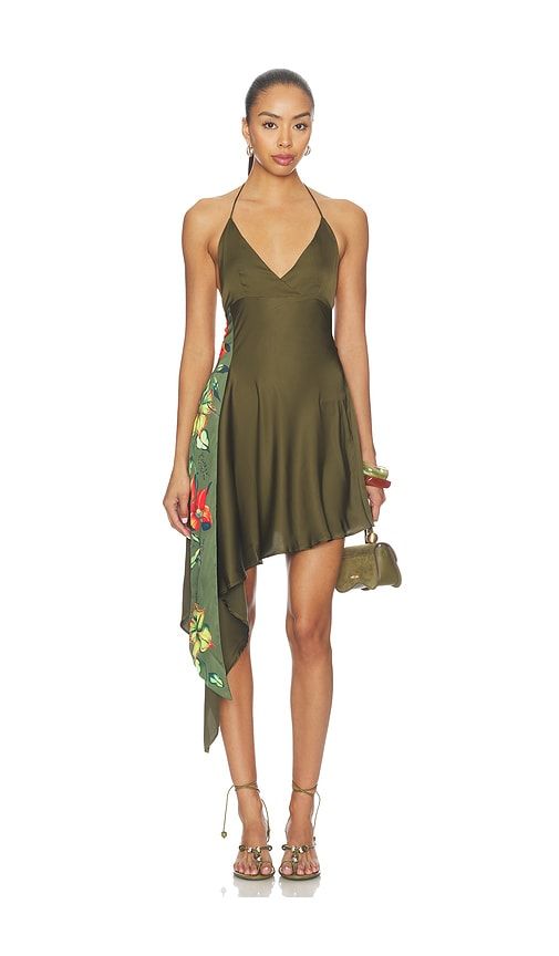 The Split Petal Dress in Olive. - size S (also in XS) - Juliet Johnstone - Modalova