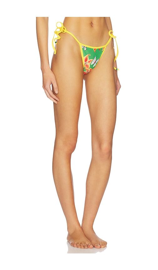 Painted Lady Bikini Bottom in Green. - size M (also in S, XS) - Juliet Johnstone - Modalova