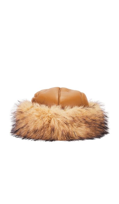 Faux Shearling Roller Hat in Brown - jocelyn - Modalova