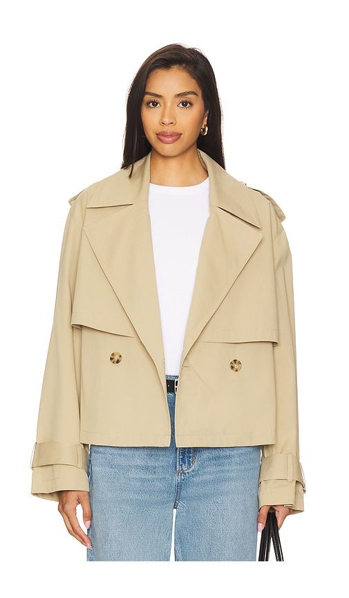 Liz Cropped Trench Coat in Tan. - size M (also in S) - Joe's Jeans - Modalova