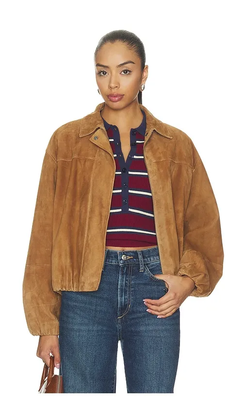 The Bella Suede Bomber Jacket in Tan. - size L (also in M, S) - Joe's Jeans - Modalova