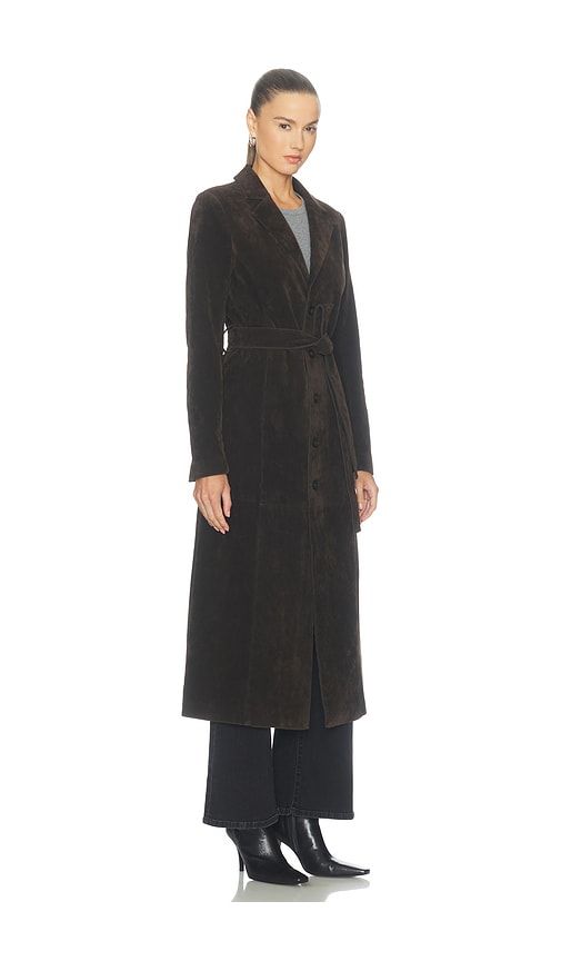 The Faux Suede Long Coat in Chocolate. - size L (also in M, S, XL, XS) - Joe's Jeans - Modalova