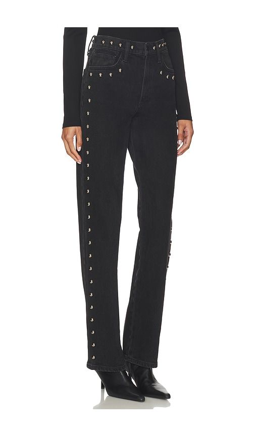 The Margot Studded Straight Leg Jeans in Black. - size 32 (also in 33) - Joe's Jeans - Modalova