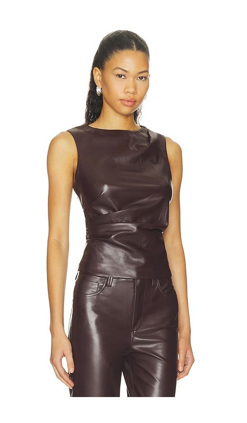The Meg Faux Leather Top in Wine. - size M (also in S, XS) - Joe's Jeans - Modalova