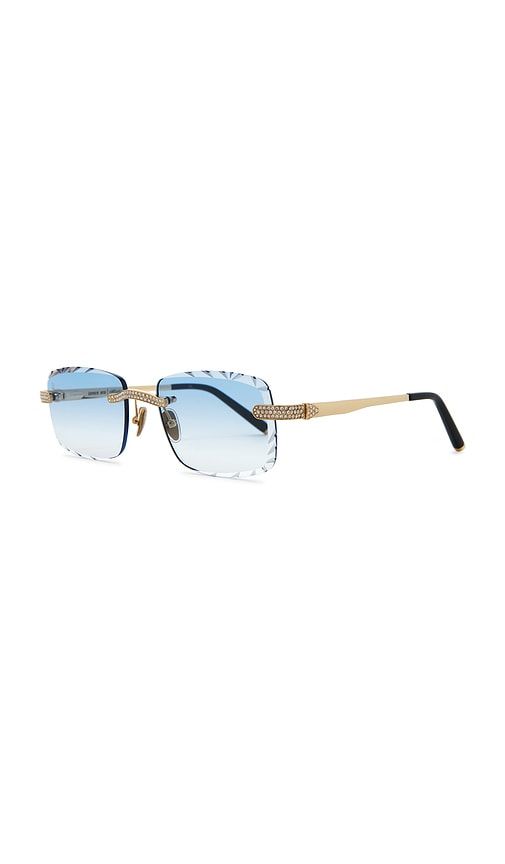 Signature Gem Cut Sunglasses in Blue - James Oro - Modalova