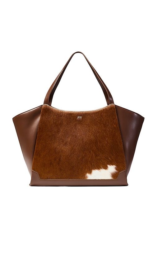 Juliette Open Winged Cow Print Tote in - July - Modalova