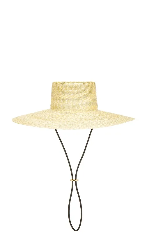 Roma Wide Brim Hat in Beige. - size L (also in M, S) - Janessa Leone - Modalova