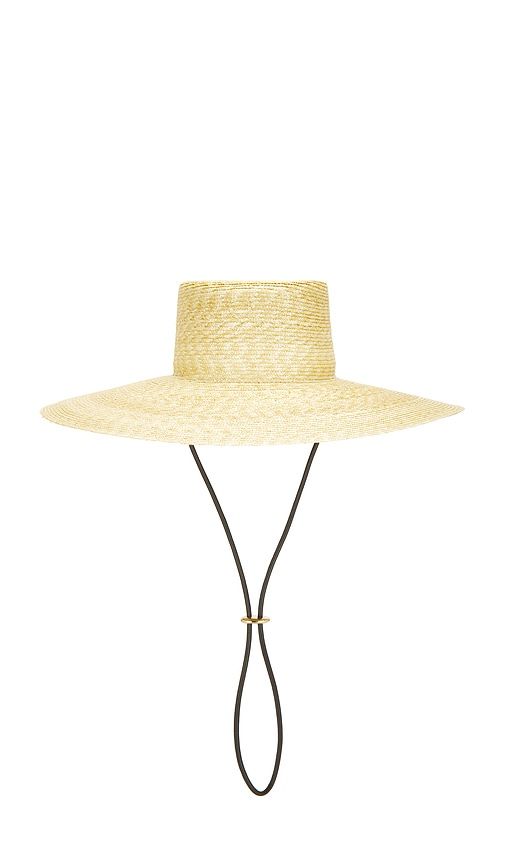 Roma Wide Brim Hat in Beige. - size S (also in M) - Janessa Leone - Modalova