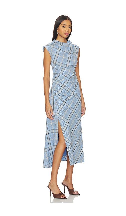 Burke Draped Midi Dress in Blue. - size 2 (also in 4) - SIMKHAI - Modalova