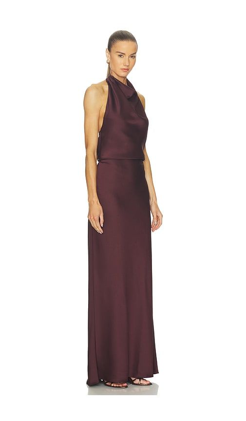 Reannon Draped Gown in Chocolate. - size 10 (also in 4) - SIMKHAI - Modalova