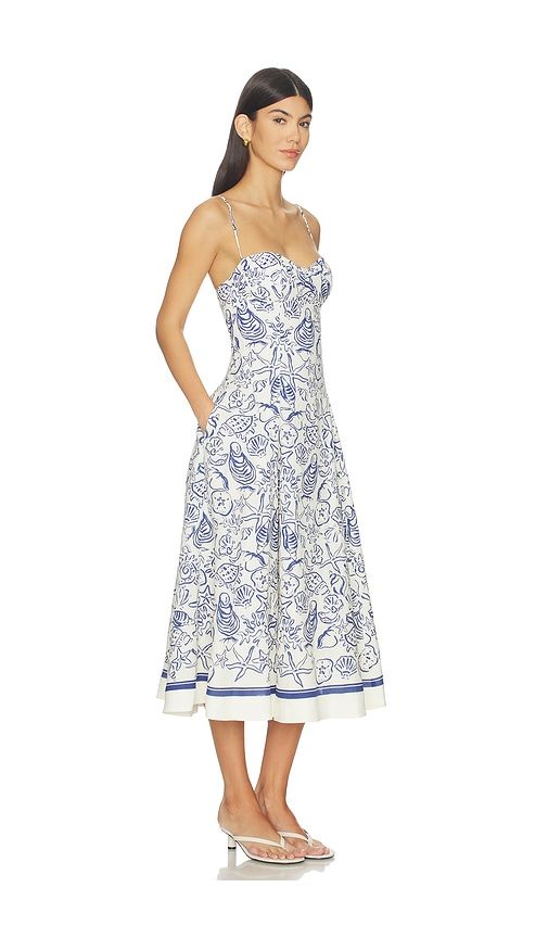 Analise Bustier Midi Dress in Navy,White. - size L (also in M) - SIMKHAI - Modalova