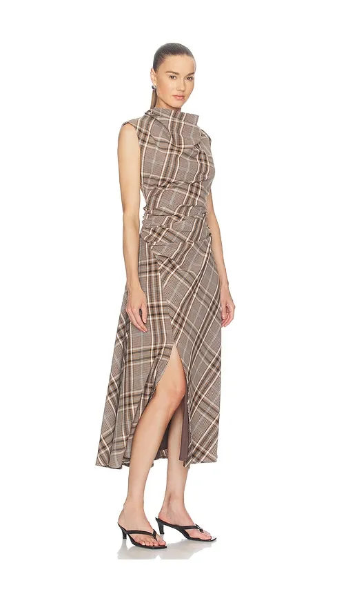 Burke Sleeveless Draped Midi Dress in Brown. - size 2 (also in 4, 6, 8) - SIMKHAI - Modalova