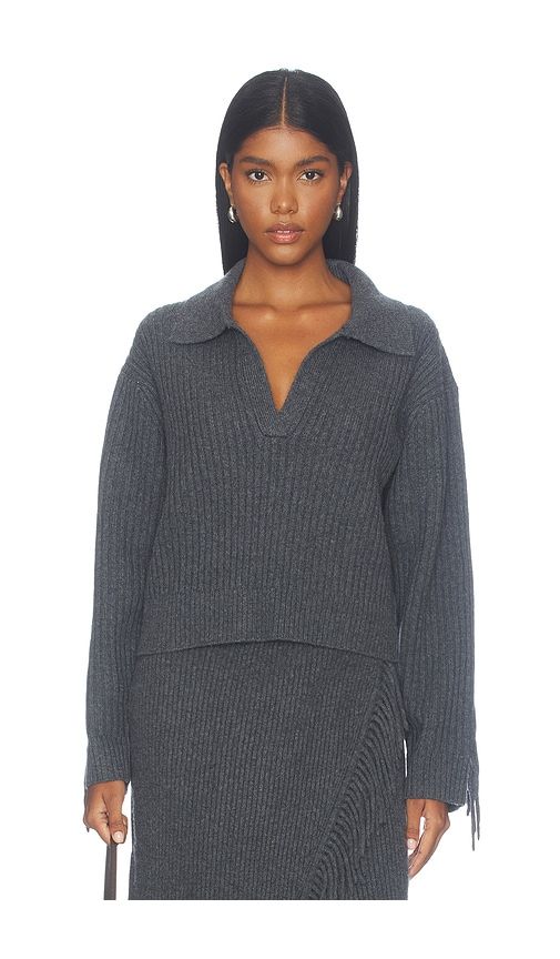Natalia Collared Sweater in Charcoal. - size XS (also in S, M, L) - SIMKHAI - Modalova