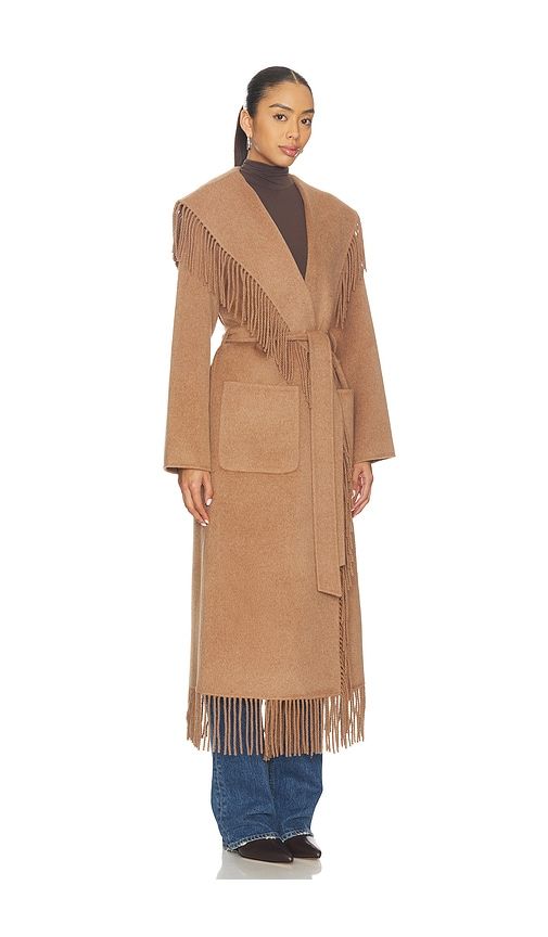Carrie Fringe Robe Coat in Taupe. - size S (also in XS, M, L) - SIMKHAI - Modalova