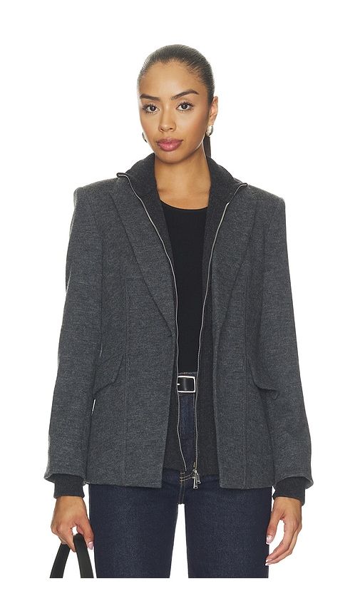 Auden Knit Combo Blazer in Charcoal. - size 0 (also in 10, 2, 4, 6, 8) - SIMKHAI - Modalova