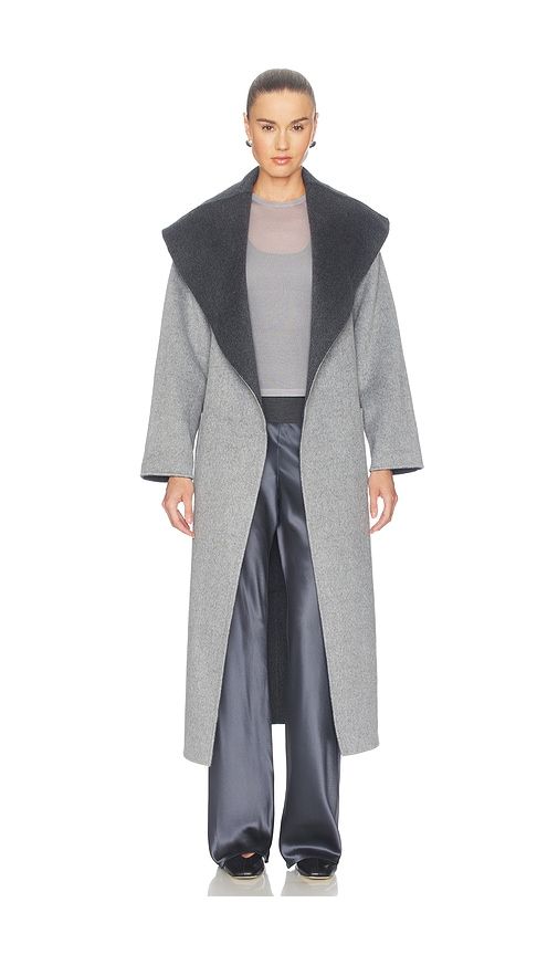 Allura Reversible Belted Coat in Charcoal. - size L (also in M, S, XS) - SIMKHAI - Modalova