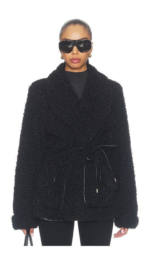 Kimia Sherpa Tie Waist Jacket in . - size L (also in M, S) - SIMKHAI - Modalova
