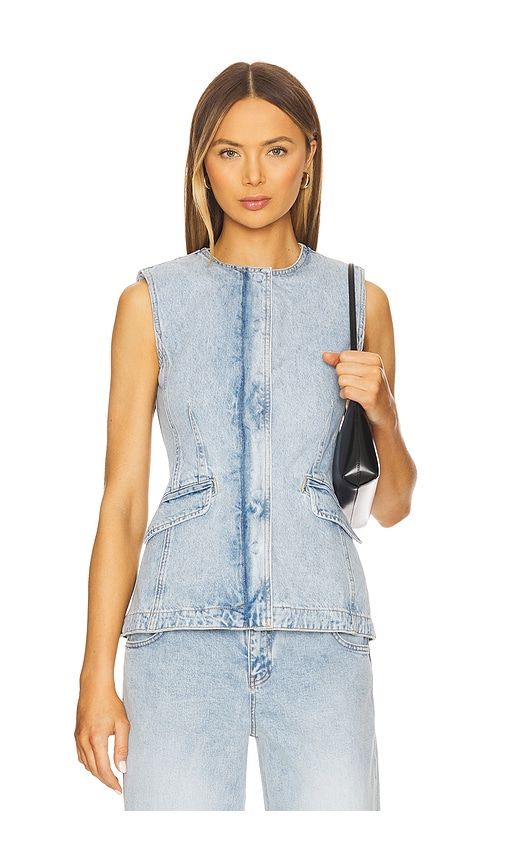 Charley Sleeveless Button Up Top in Blue. - size 0 (also in 10, 2, 4, 6) - SIMKHAI - Modalova
