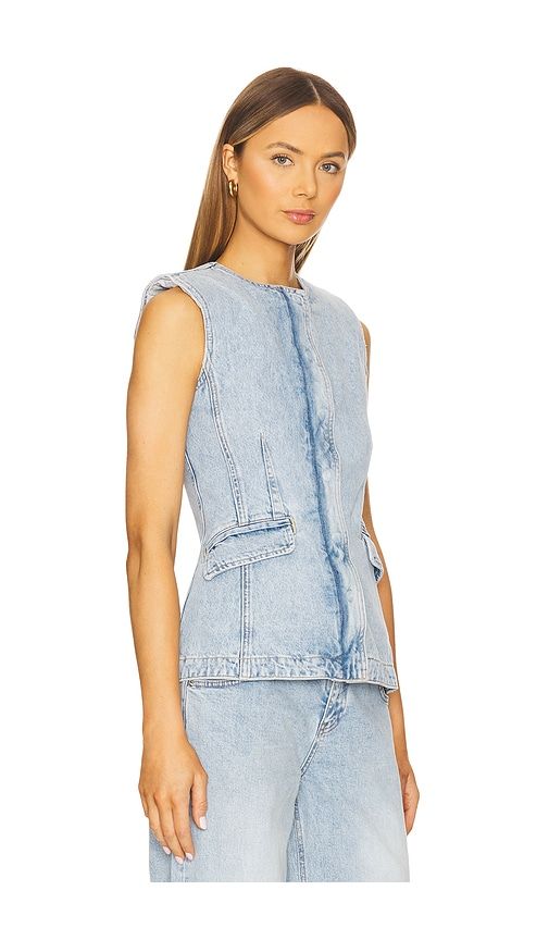 Charley Sleeveless Button Up Top in Blue. - size 0 (also in 2) - SIMKHAI - Modalova