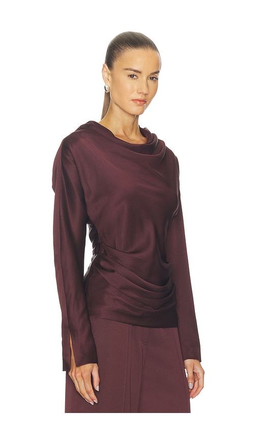 Victoria Long Sleeve Draped Top in Purple. - size 0 (also in 2, 4, 6) - SIMKHAI - Modalova