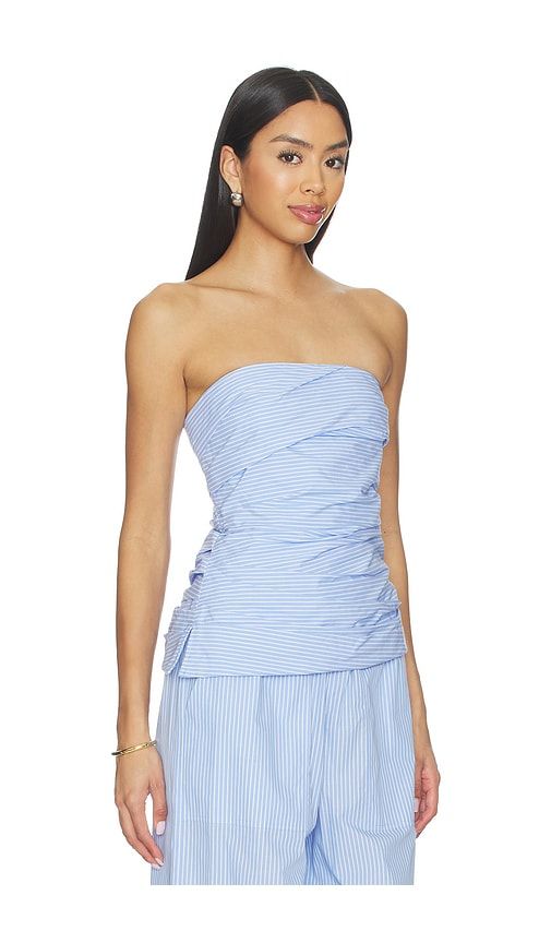 Emerson Ruched Bustier Top in Blue. - size 0 (also in 8) - SIMKHAI - Modalova