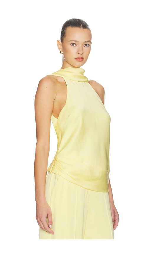 Samira Satin Cape Top in Lemon. - size 6 (also in 8) - SIMKHAI - Modalova