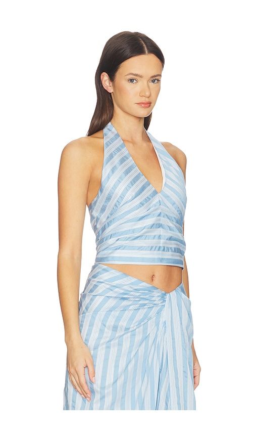 Caprie Yarn-dye Halter Top in Baby Blue. - size 10 (also in 12, 4, 6, 8) - SIMKHAI - Modalova