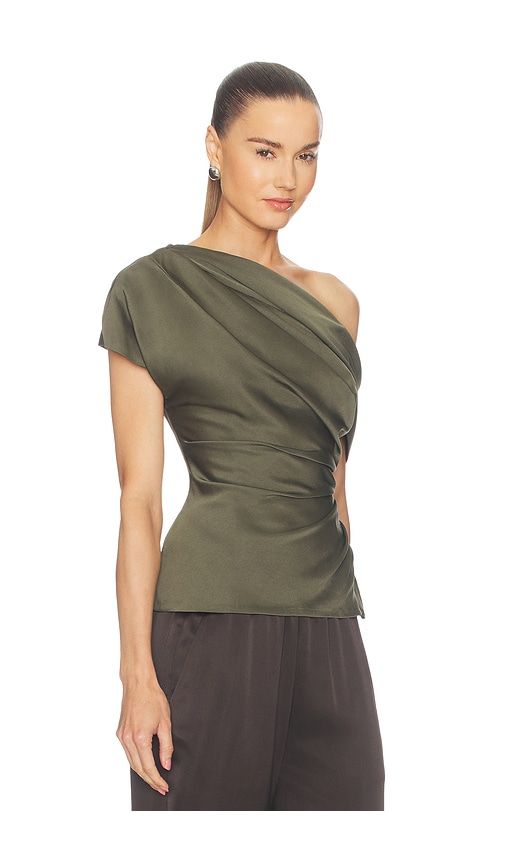 Phoebe Draped Top in Olive. - size 0 (also in 00, 10, 2, 4, 6) - SIMKHAI - Modalova
