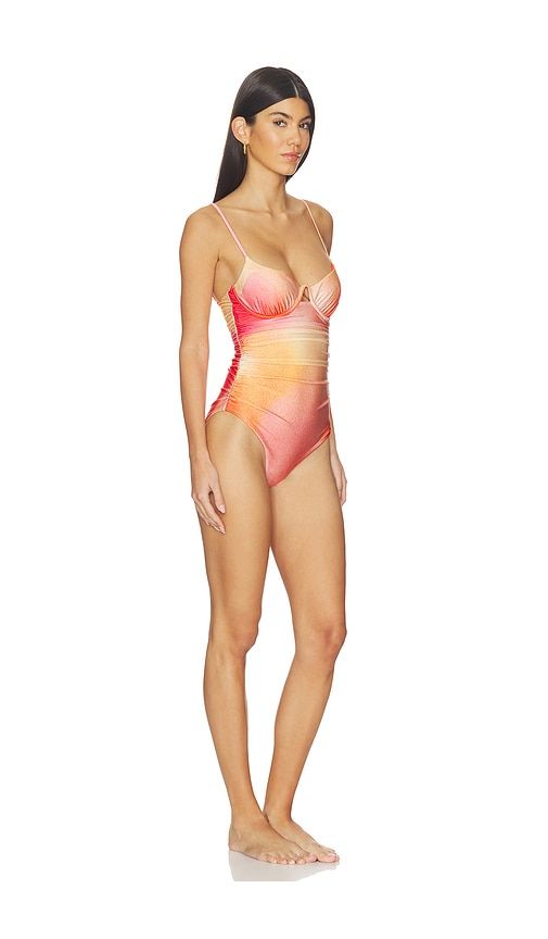 Laine Ruched One Piece in Orange,Red. - size S (also in XS) - SIMKHAI - Modalova