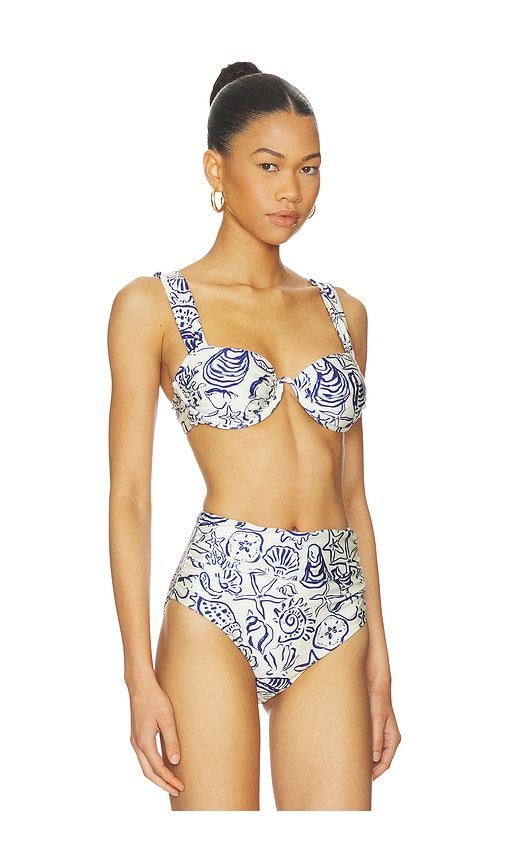 Anniston Ruched Cup Bikini Top in Navy. - size L (also in M, S, XS) - SIMKHAI - Modalova