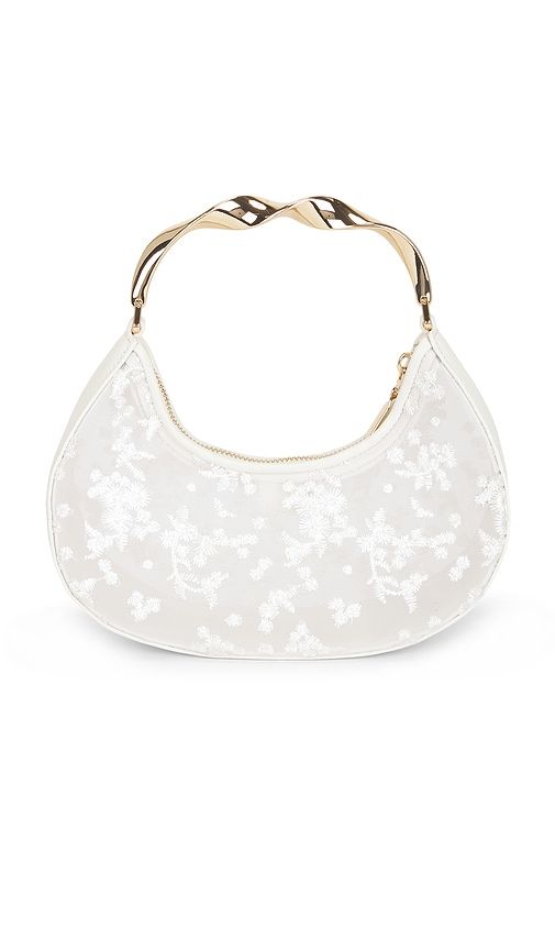 Nixi Floral Embroidered Mesh Twist Handle Bag in White - SIMKHAI - Modalova