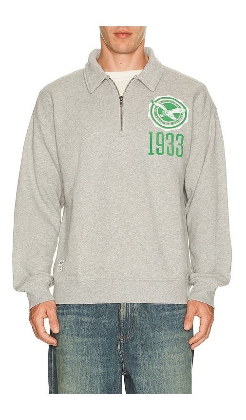 Eagles Flocked Quarter Zip Sweatshirt in Grey. - size L (also in M, S, XL/1X) - Junk Food - Modalova