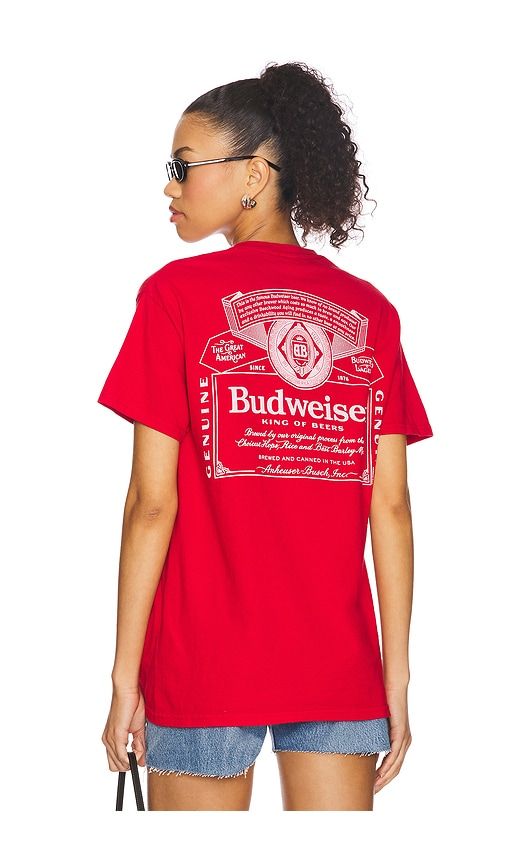 Budweiser Label Tee in Red. - size L (also in M, S, XL/1X, XS) - Junk Food - Modalova