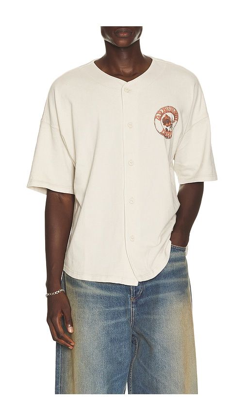 Grateful Dead Rose Baseball Jersey in White. - size L (also in M, S, XL/1X) - Junk Food - Modalova